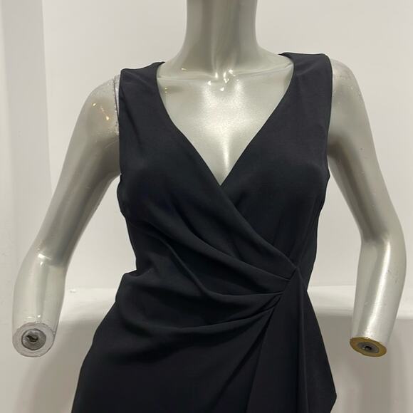 P.A.R.O.S.H. Sleeveless Faux Wrap Ruffle Dress Black Size S - Picture 5 of 13